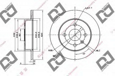 DJ PARTS bd1774 -  Тормозной диск